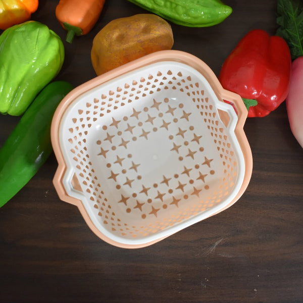 2 In 1 Basket Strainer To Rinse Various Types Of Items Like Fruits, Vegetables Etc. F4Mart