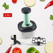 PUSH CHOPPER MANUAL FOOD CHOPPER AND HAND PUSH VEGETABLE CHOPPER, CUTTER, MIXER SET FOR KITCHEN WITH 3 STAINLESS STEEL BLADE. F4Mart