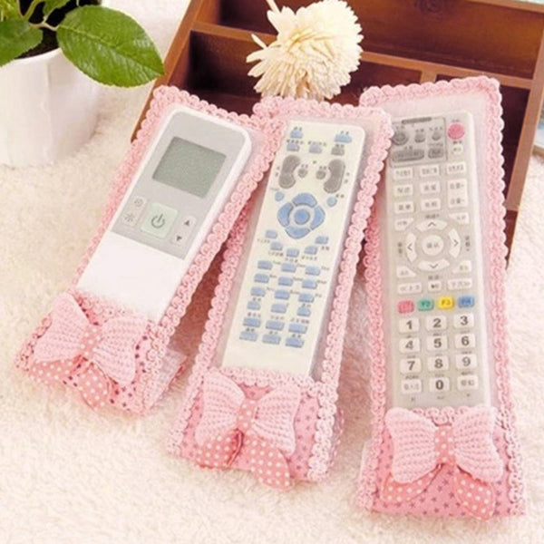 3pc Remote Cover with Bow Knot for TV, Air Conditioner, D2H, DTH Remote Control Dust Cover F4Mart