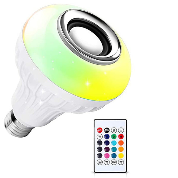 Wireless Bluetooth Sensor 12W Music Multicolor LED Bulb with Remote Controller F4Mart