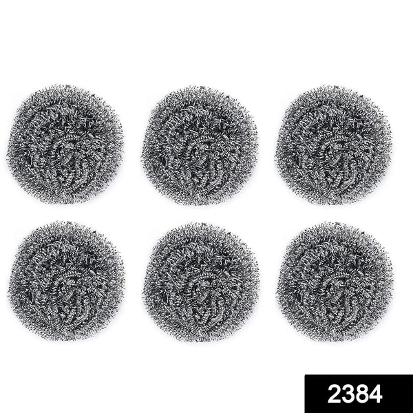 Round Shape Stainless Steel Scrubber (Pack of 6) F4Mart