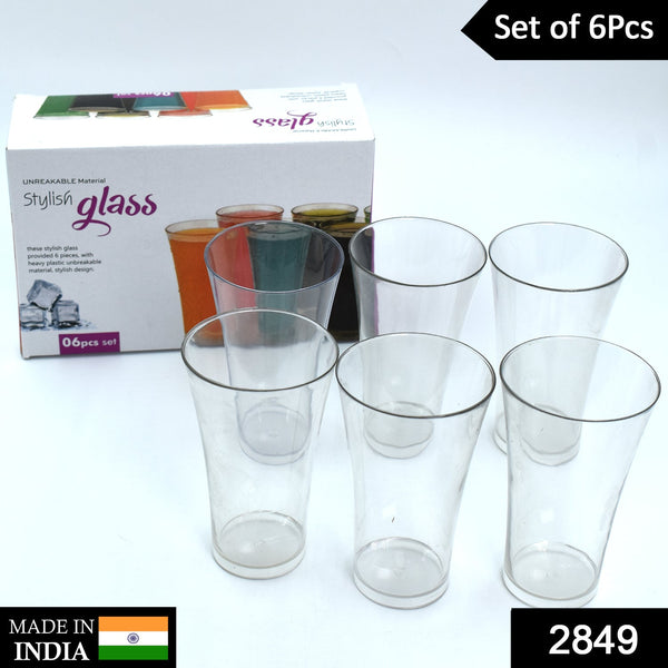 Drinking Glass Juice Glass Water Glass Set of 6 Transparent Glass F4Mart