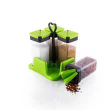 Multipurpose Spice Rack For kitchen Plastic Made set of 4 Jar F4Mart