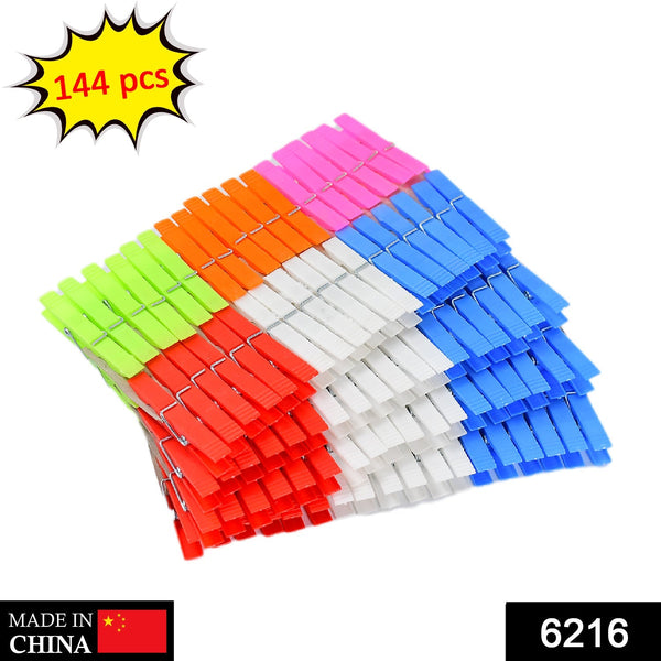 Multi Purpose Plastic Clothes Clips for Cloth Drying Clips (set of 144Pc) F4Mart
