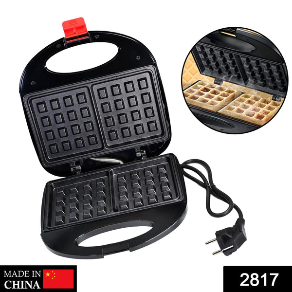 Waffle Maker, Makes 2 Square Shape Waffles| Non-Stick Plates| Easy to Use with Indicator Lights F4Mart