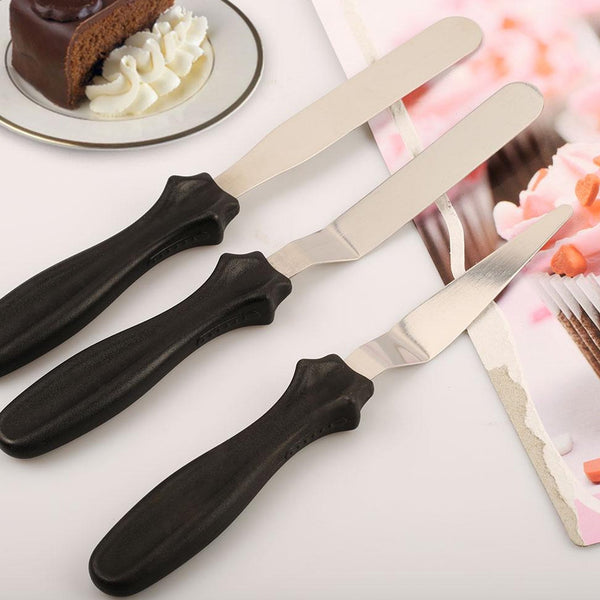 MULTI-FUNCTION STAINLESS STEEL CAKE ICING SPATULA FLAT ANGULAR TRIANGLE PALLET KNIFE SET F4Mart