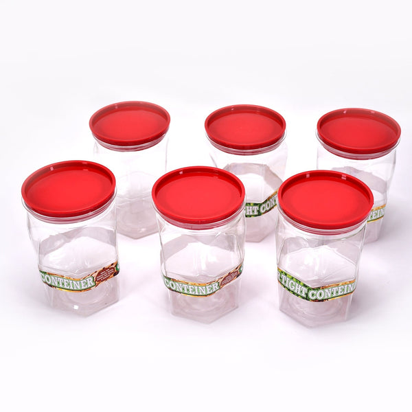 Air Tight Kitchen Storage Container for Rice | Dal | Atta, BPA-Free, Flour | Cereals | Snacks | Stackable | Modular, Round. (Approx - 1100Ml, Set of 6pcs) F4Mart