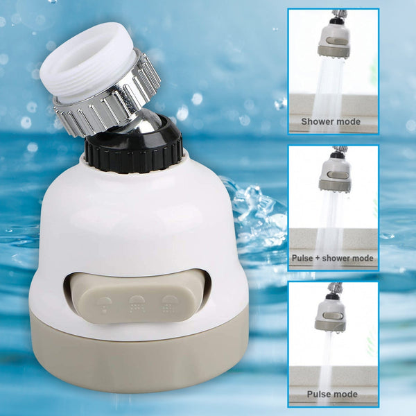 Rotatable Splash Proof 3 Modes Water Saving Nozzle Filter Faucet Sprayer F4Mart