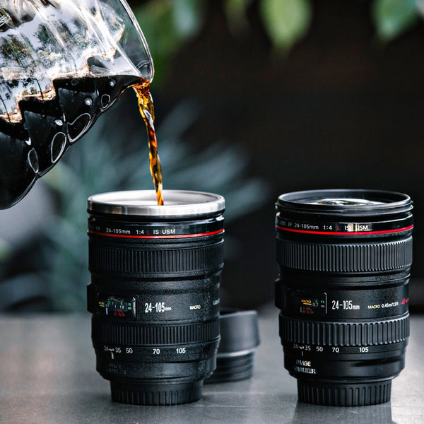 Plastic Camera Lens Stainless Steel Coffee Mug F4Mart