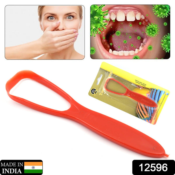 12596 plastic tongue cleaner with handle