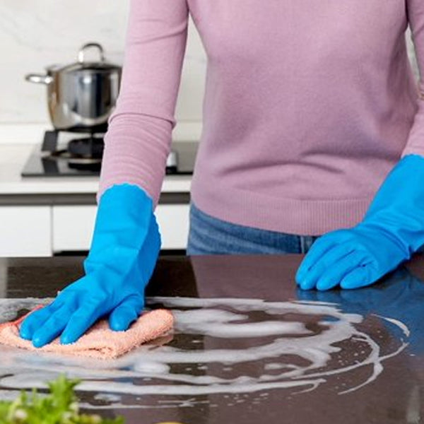 2 Pair Large Blue Gloves For Different Types Of Purposes Like Washing Utensils, Gardening And Cleaning Toilet Etc. F4Mart