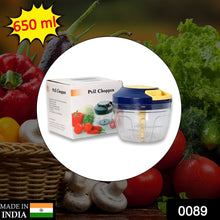Chopper With 4 Blades For Effortlessly Chopping Vegetables And Fruits For Your Kitchen (650Ml)