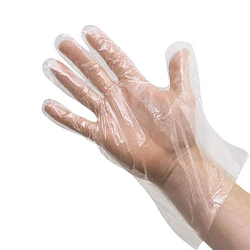 Plastic Transparent Disposable Clear Gloves (White) (100Pc) F4Mart
