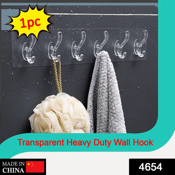Adhesive Transparent Heavy Duty Wall Hook F4Mart