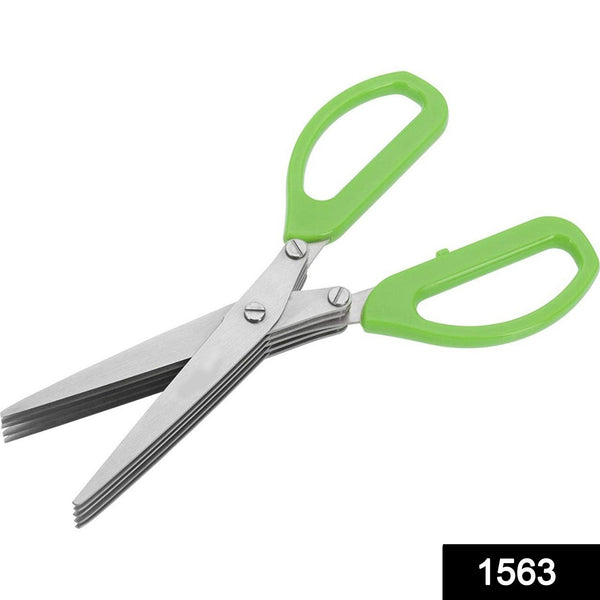 Multifunction Vegetable Stainless Steel Herbs Scissor with 5 Blades F4Mart