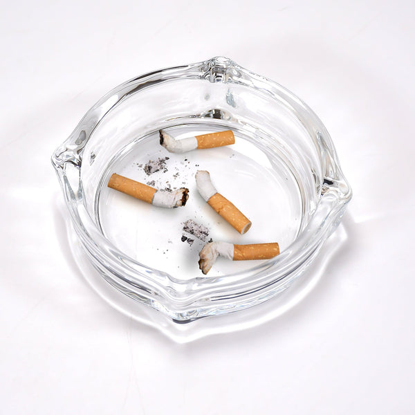 Glass Brunswick Crystal Quality Cigar Cigarette Ashtray Round Tabletop for Home Office Indoor Outdoor Home Decor F4Mart