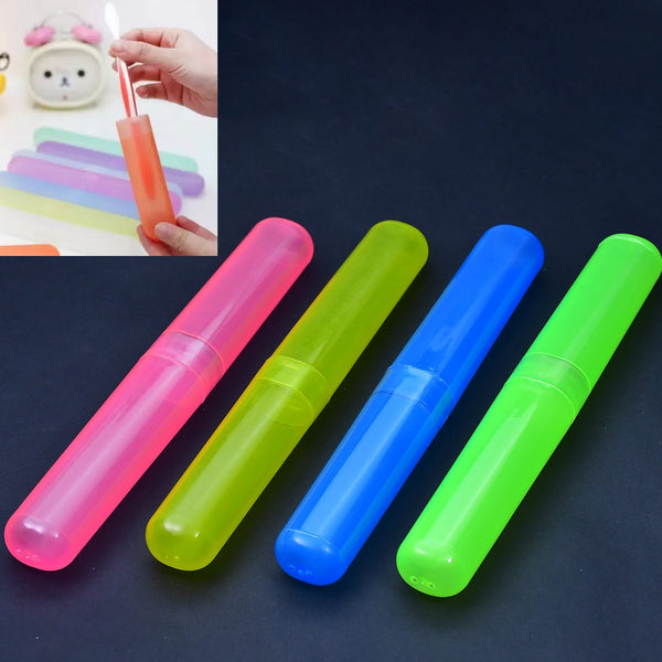 4pc Plastic Toothbrush Cover, Anti Bacterial Toothbrush Container- Tooth Brush Travel Covers, Case, Holder, Cases F4Mart