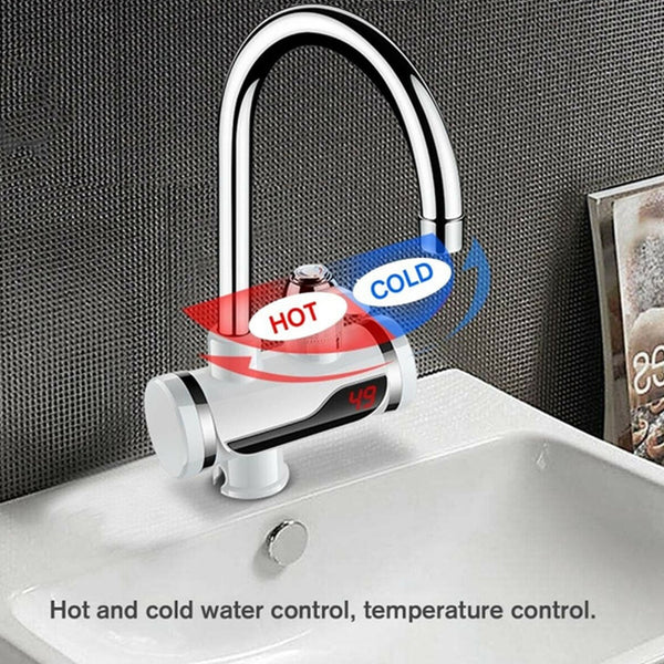 Stainless Steel LED Digital Display Instant Heating Electric Water Heater Faucet Tap, Geyser F4Mart