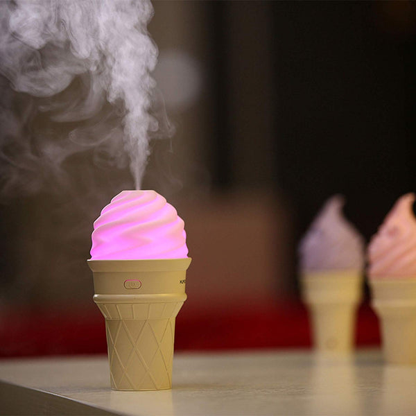 Ice Cream Design LED Humidifier for Freshening Air & Fragrance (Multicoloured) F4Mart