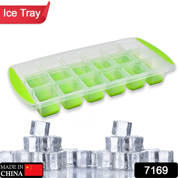18 Cavity Pop Up Ice Cube Tray Easy Release Flexible Silicone Bottom Ice Tray , Stackable Ice tray, 100% BPA Free, Food Grade for Freezer F4Mart