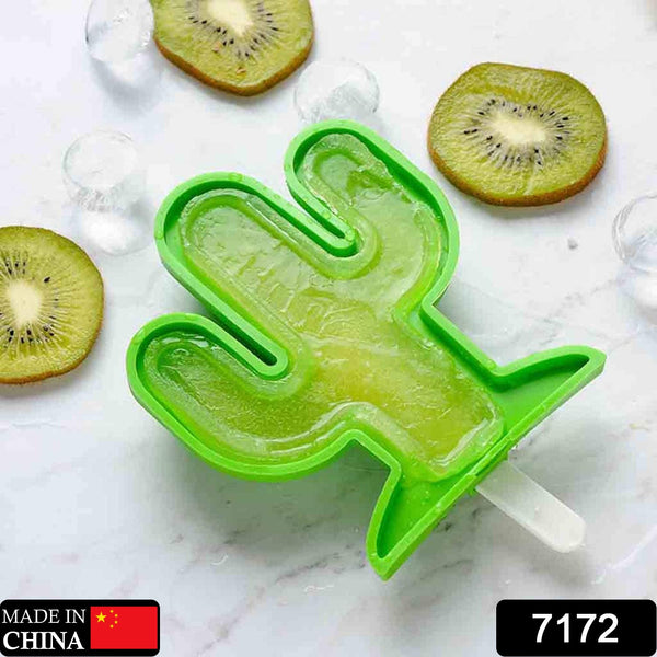 Cactus Shape Mold Durable Cactus Shape Ice Cream Mould Silicone Popsicle Mold Ice Pop DIY Kitchen Tool Ice Molds F4Mart