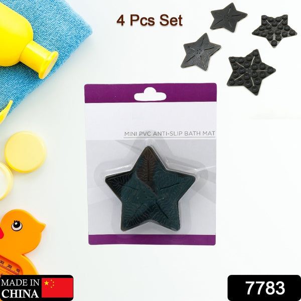 Pvc Anti-Slip Bat Mat Non Slip Baby Bath Mats, Mini Child Safety Anti Slip Shower Mats Star,& Leaf Shaped For Kids (4 Pc Set)
