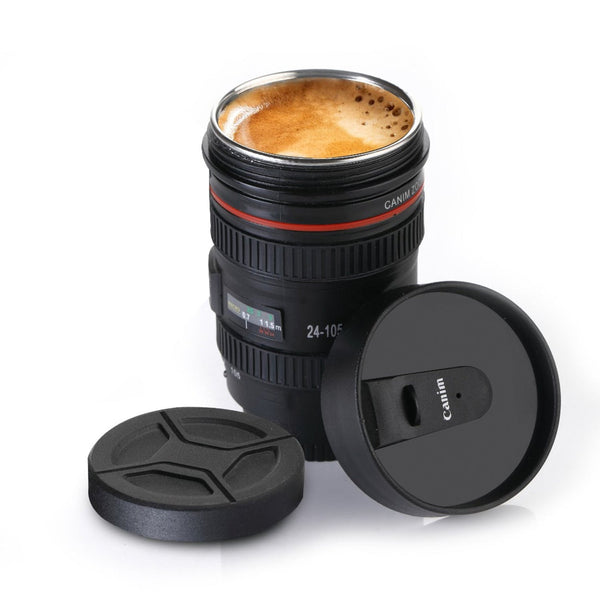 Plastic Camera Lens Stainless Steel Coffee Mug F4Mart