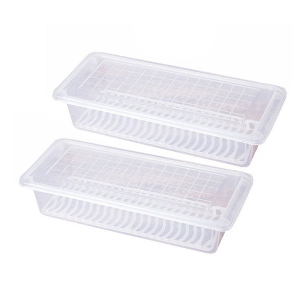 Food Storage Container with Removable Drain Plate and Lid 1500 ml (Pack of 2Pc) F4Mart