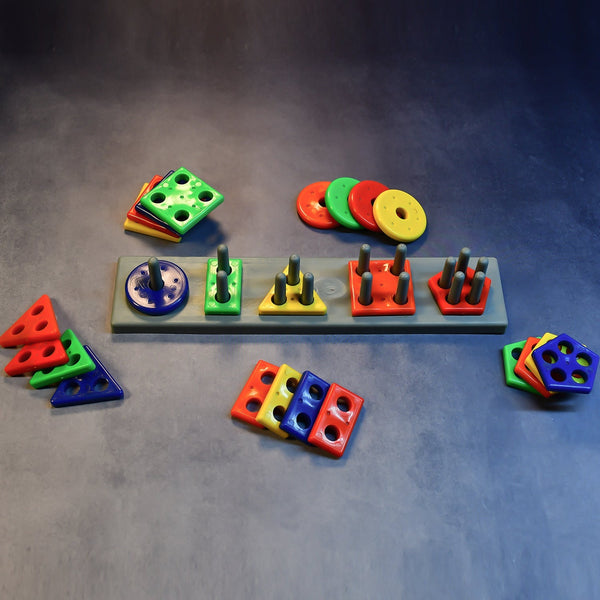 Geometric Brick with box- 5 Angle Matching Column Blocks for Kids - Preschool Educational Learning Toys. F4Mart