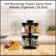 Revolving Plastic Spice Rack Masala Organiser (16 Pcs) F4Mart