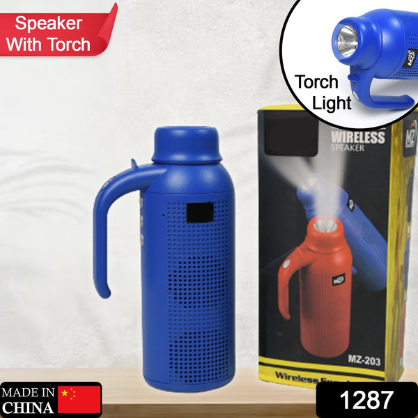 Smart Bluetooth Speaker With Torch Light Wireless Bluetooth Speaker & Night Flash Light Speaker F4Mart