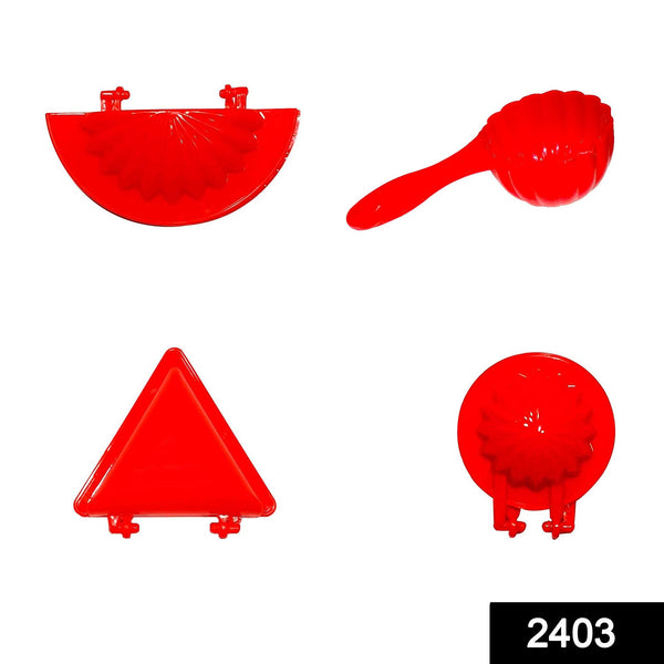 4 Pcs Plastic Red Kitchen Tool Mould Dough Press F4Mart