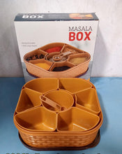 Masala Box For Keeping Spices, Spice Box For Kitchen, Masala Container, Plastic Wooden Style, 7 Sections (Multi Color).