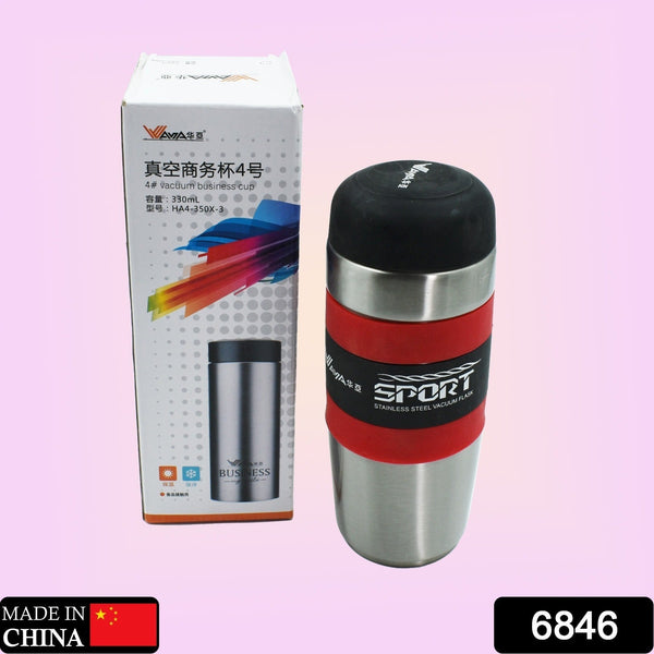 Steel Travel Mug/Tumbler/Cup, Double Walled With Rubber Grip 500ml. F4Mart