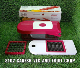 Ganesh Plastic Chopper Vegetable and Fruit Cutter, Red F4Mart