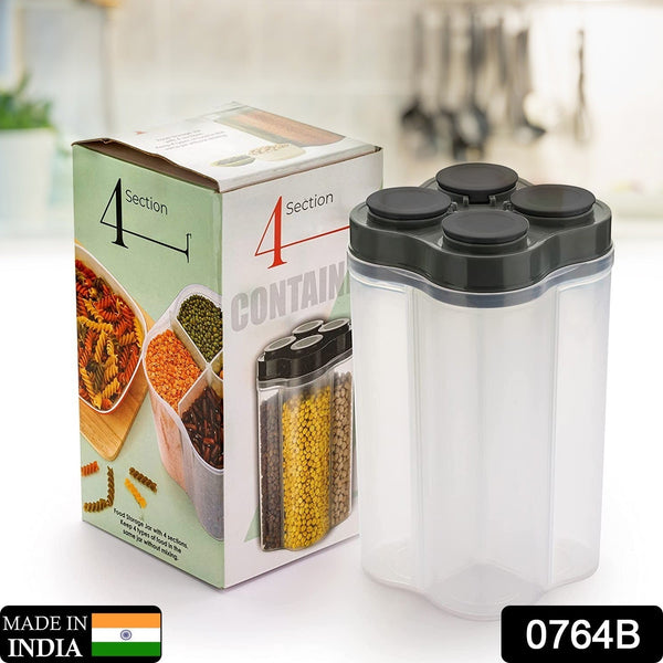 Plastic Lock Food Storage 4 Section Container Jar for Grocery, Fridge Container. F4Mart